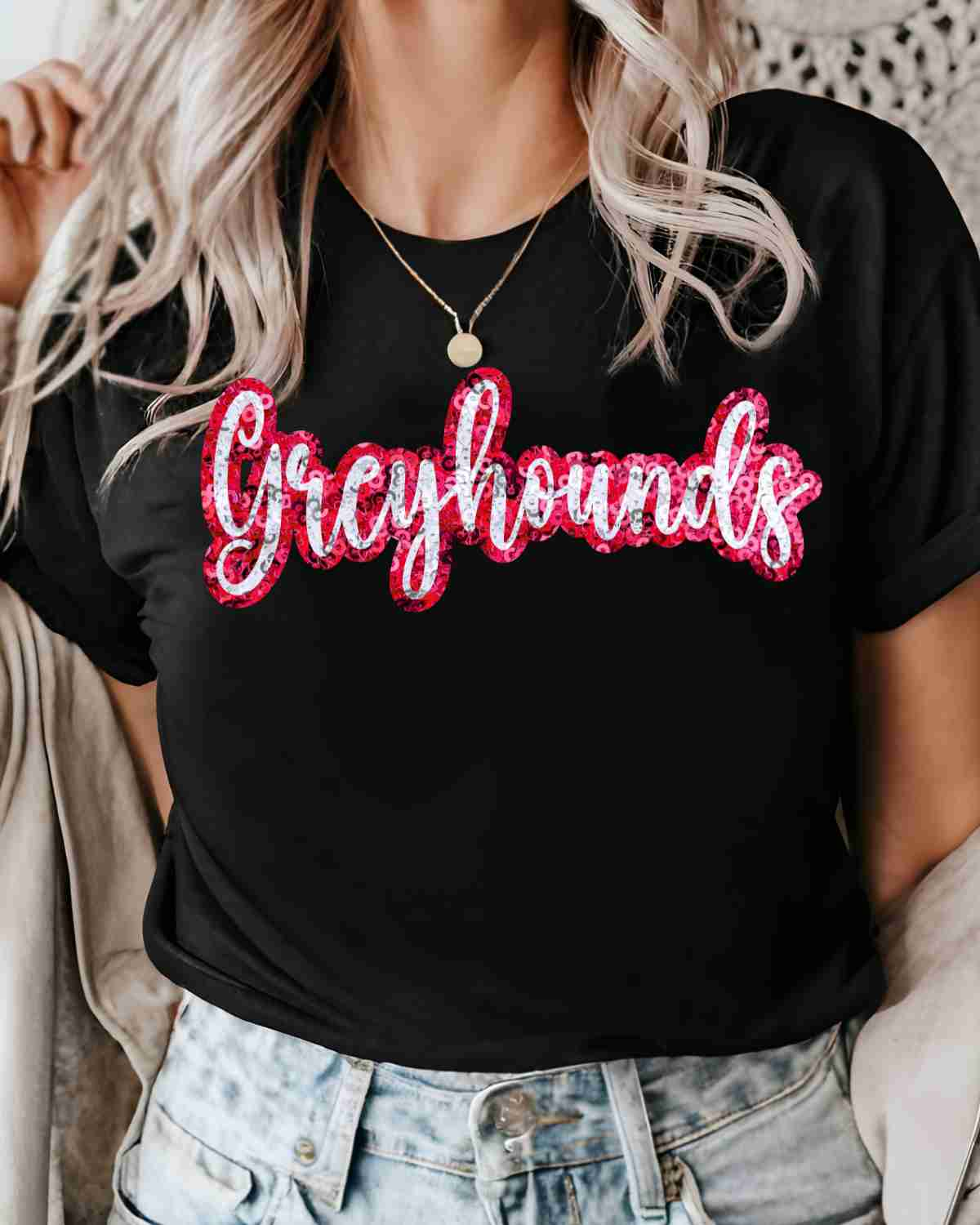 Greyhounds Sequin Word DTF Transfer