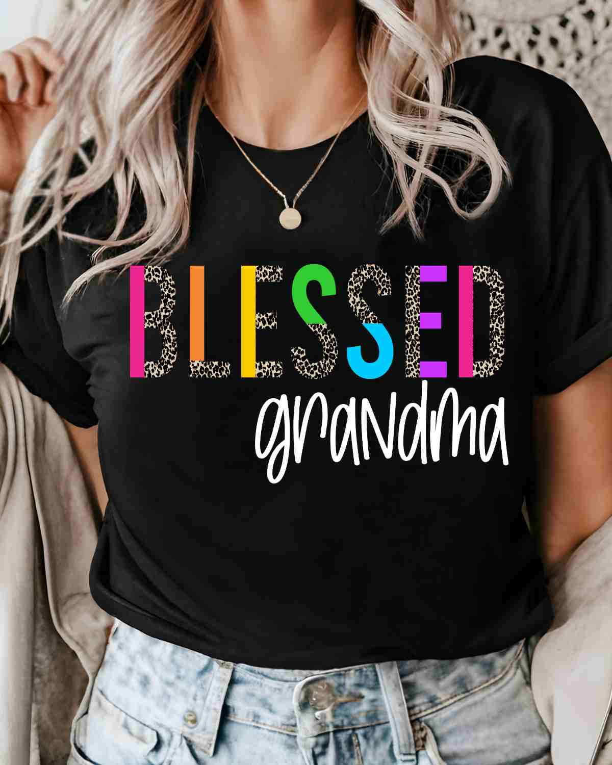 Blessed Custom Name Colorful Split Letters DTF Transfer