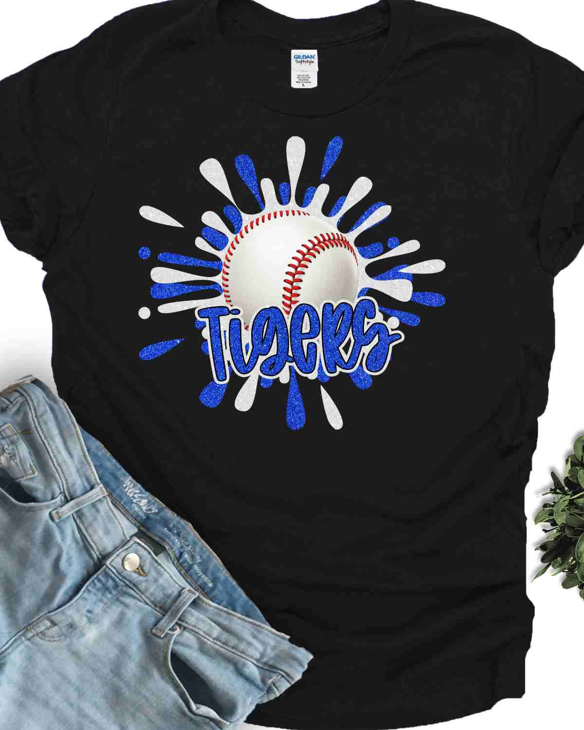 Tigers Splatter Baseball DTF Transfer