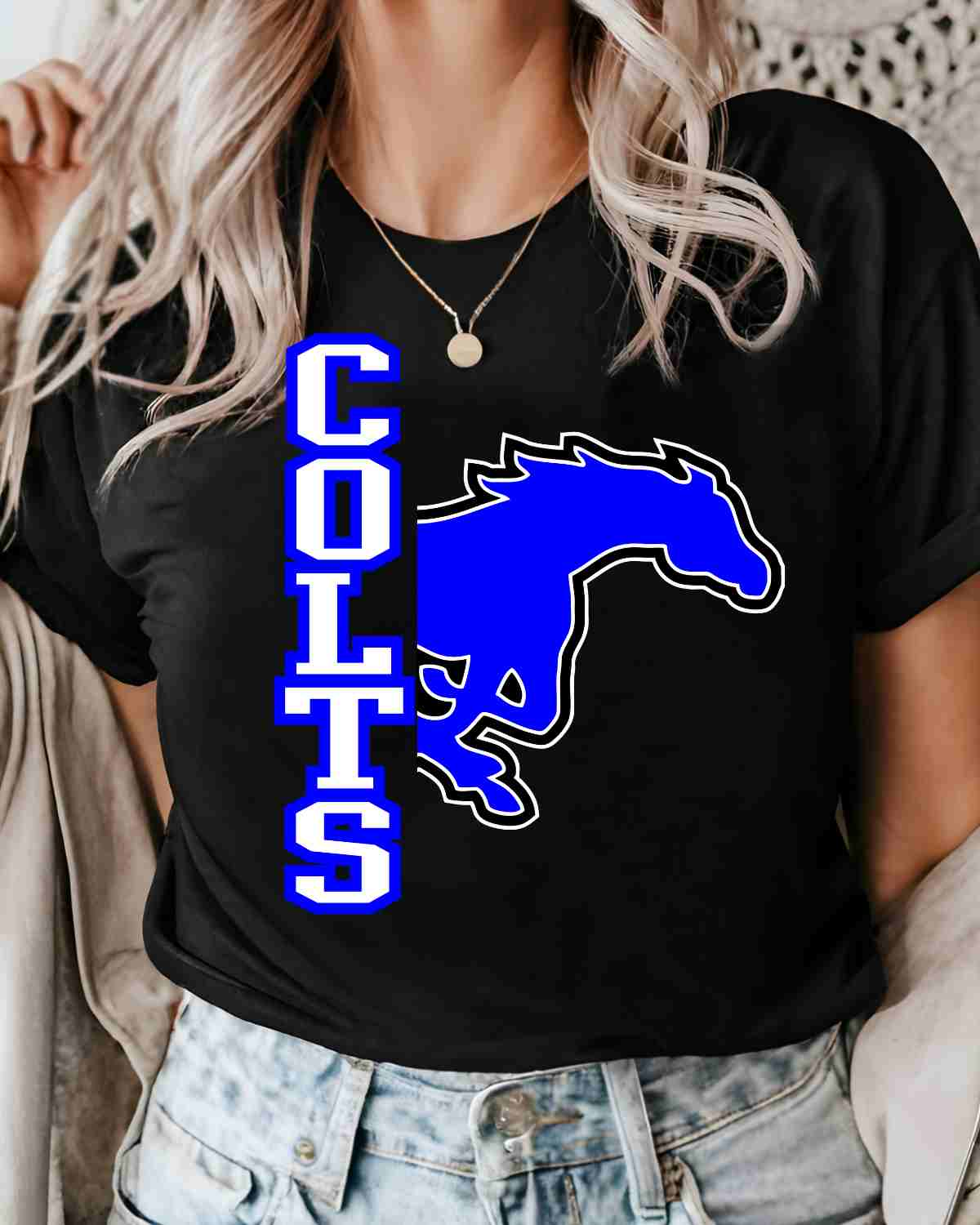 Colts Split Logo DTF Transfer