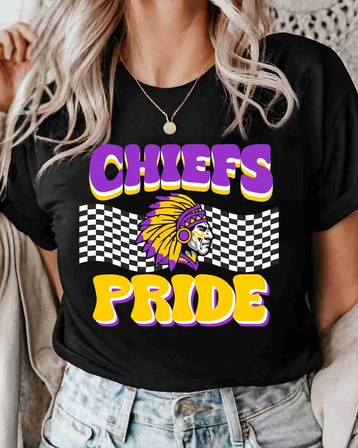 Chiefs Pride Checkered Banner DTF Transfer