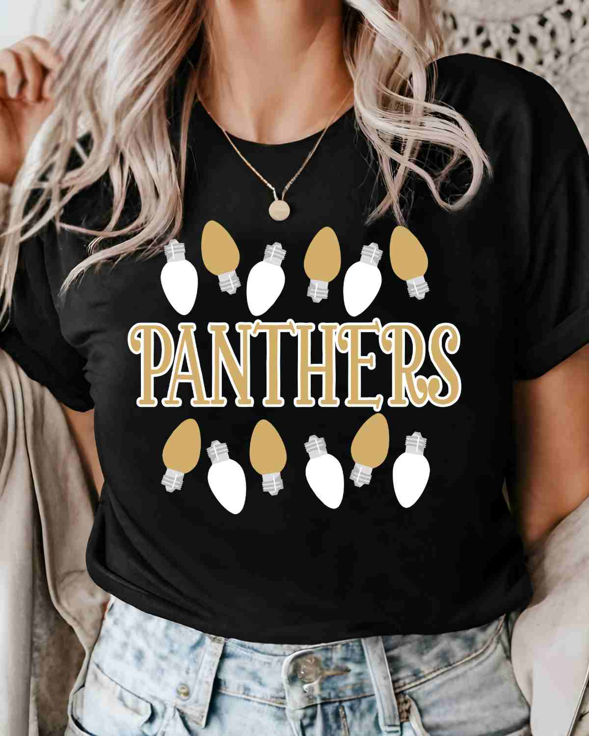 Panthers Christmas Lights DTF Transfer