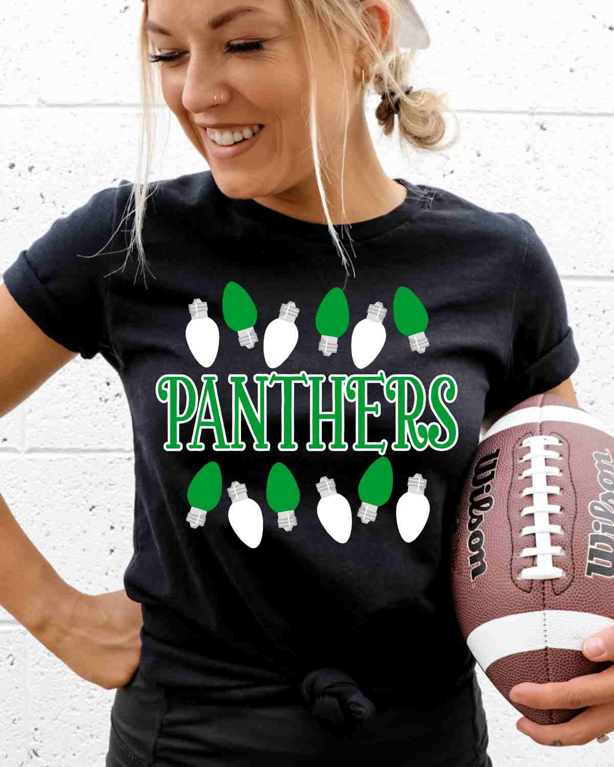 Panthers Christmas Lights DTF Transfer