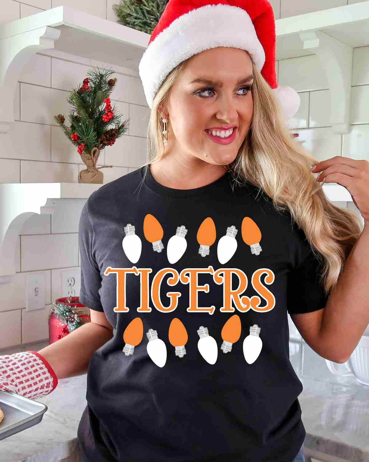 Tigers Christmas Lights DTF Transfer