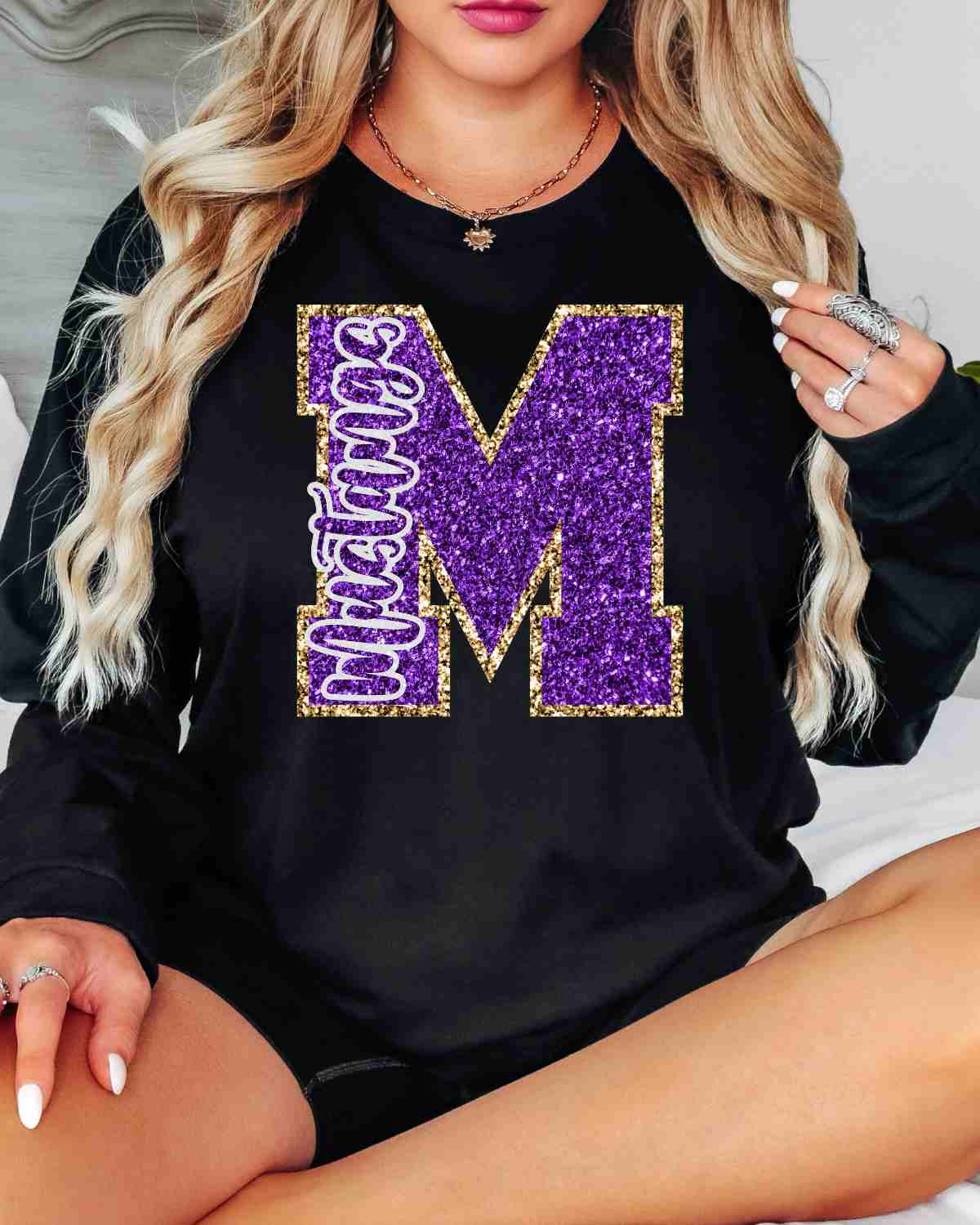 Mustangs Glitter Letter DTF Transfer