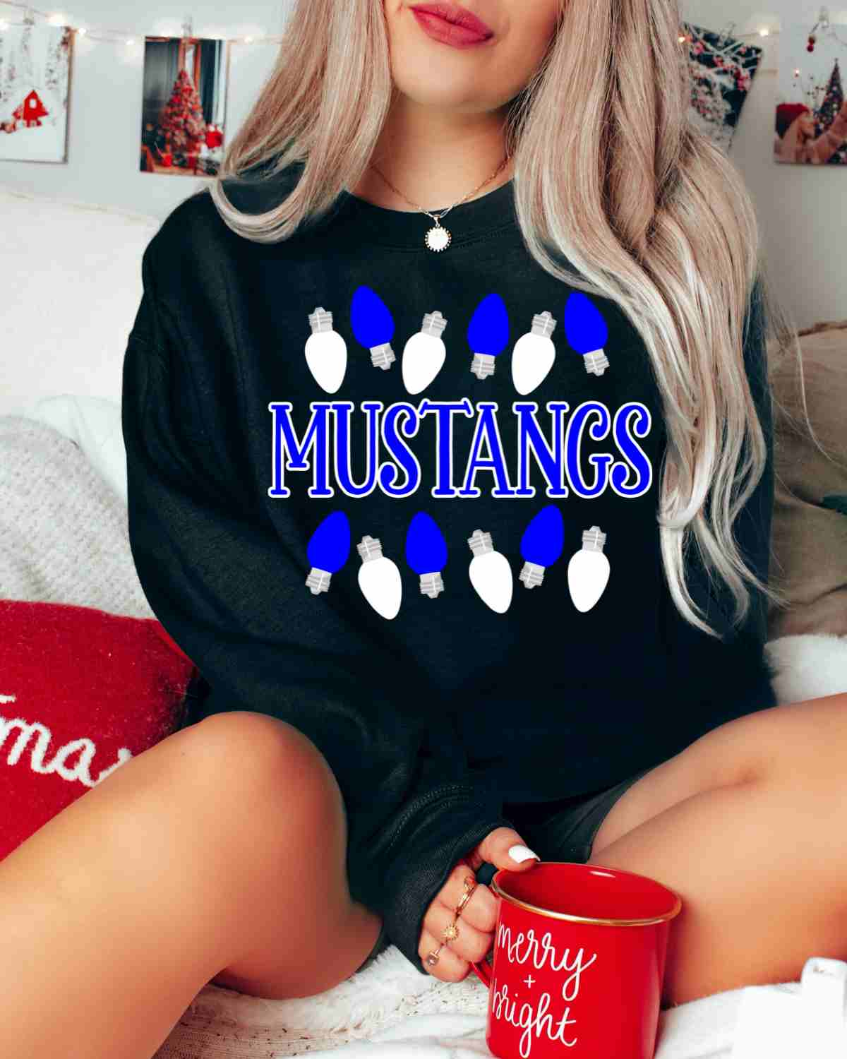 Mustangs Christmas Lights DTF Transfer