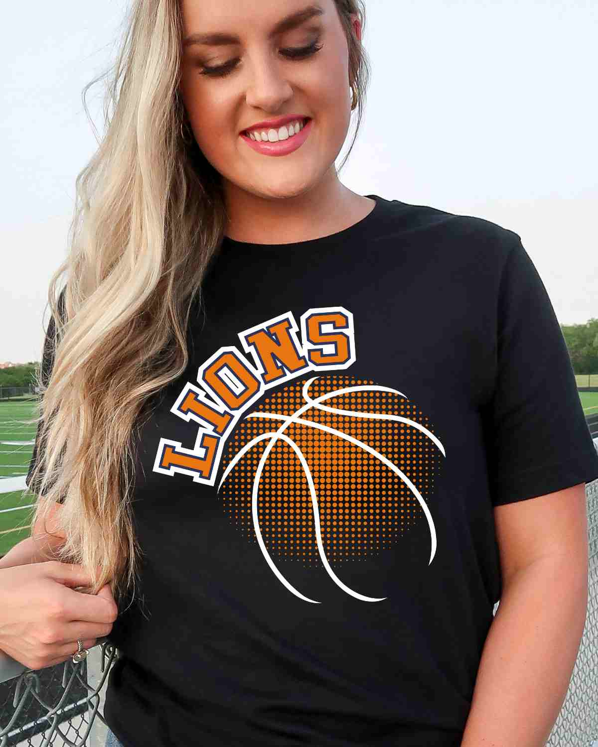 Lions Basketball Halftone Ball DTF Transfer