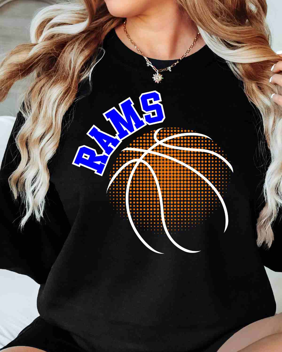 Rams Basketball Halftone DTF Transfer