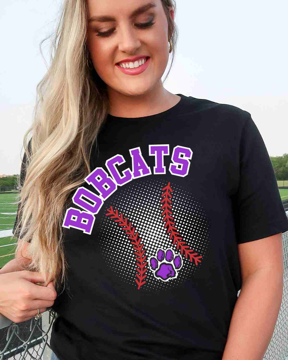 Bobcats Baseball Halftone DTF Transfer