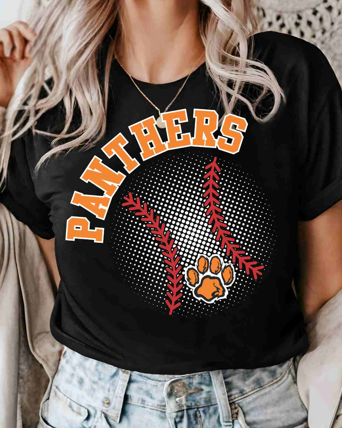 Panthers Baseball Halftone DTF Transfer