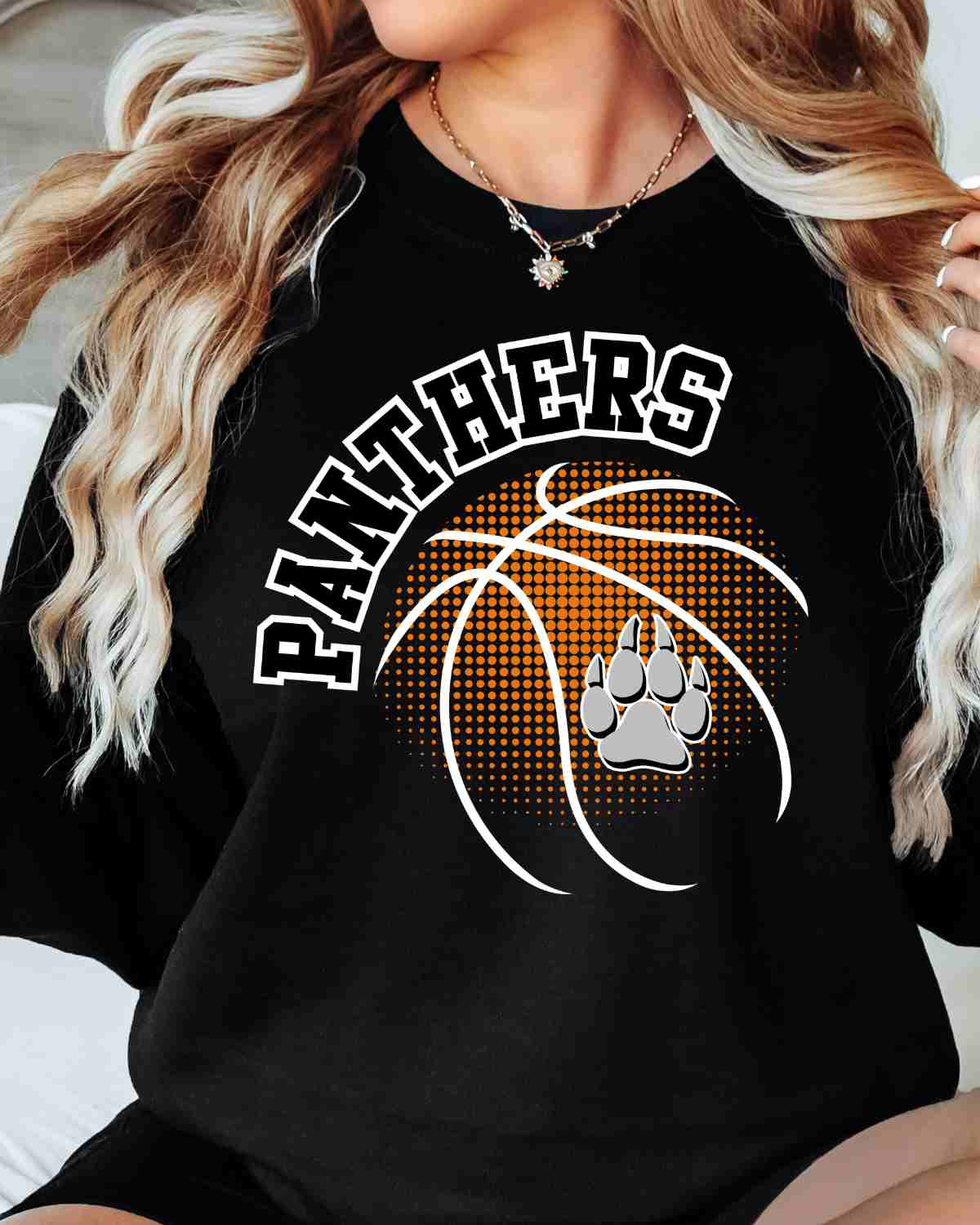 Panthers Basketball Halftone Ball DTF Transfer