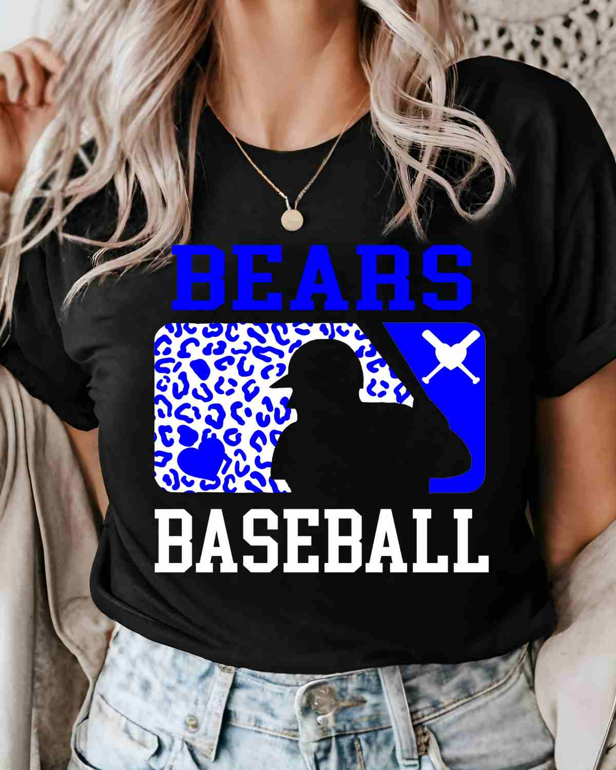 Bears Baseball Leopard Man DTF Transfer