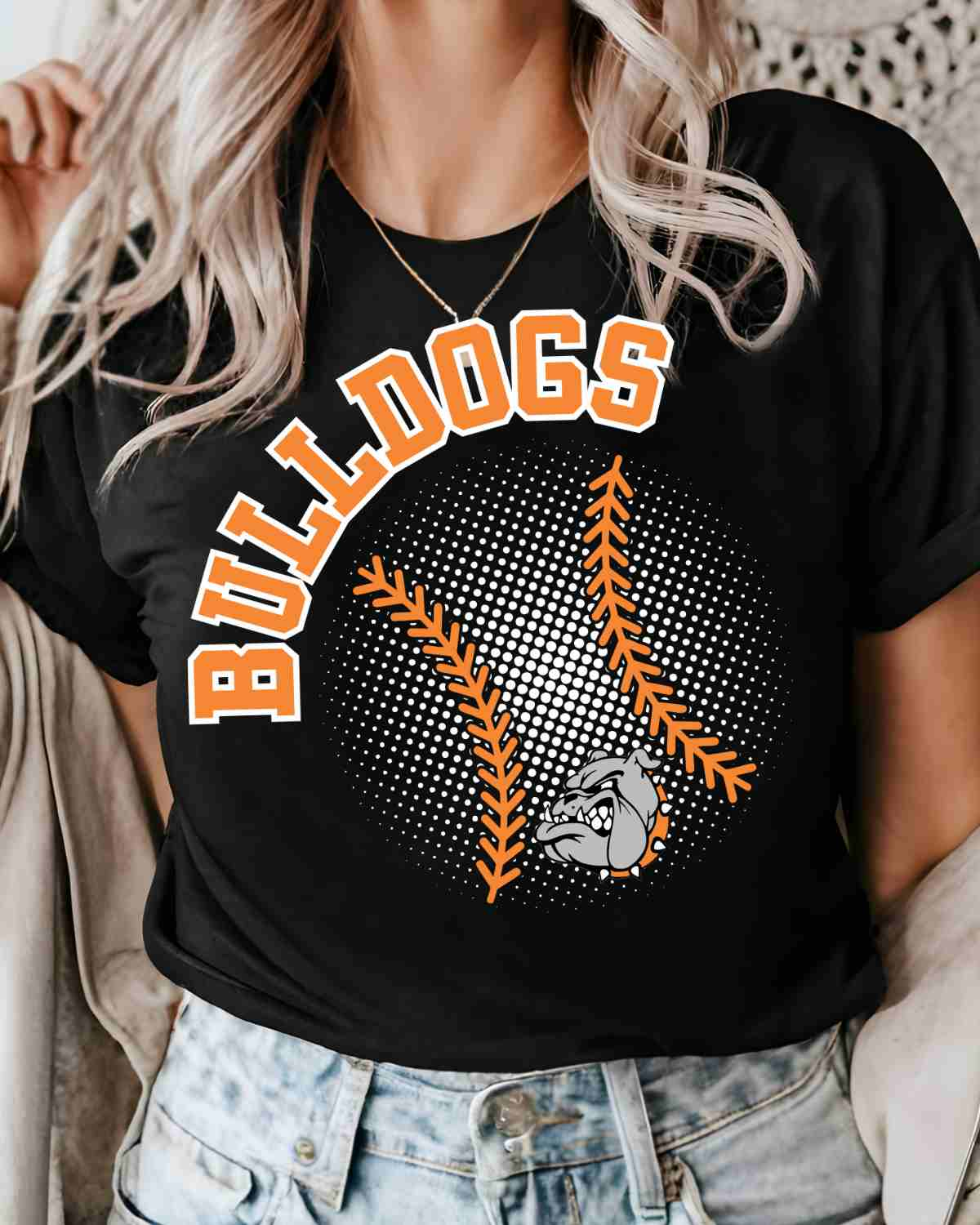 Bulldogs Baseball Halftone DTF Transfer