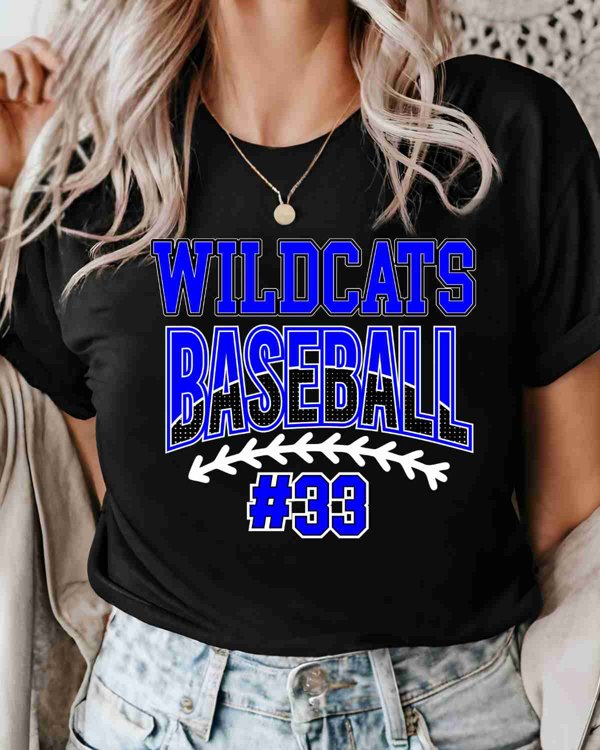 Wildcats Baseball Custom Number DTF Transfer