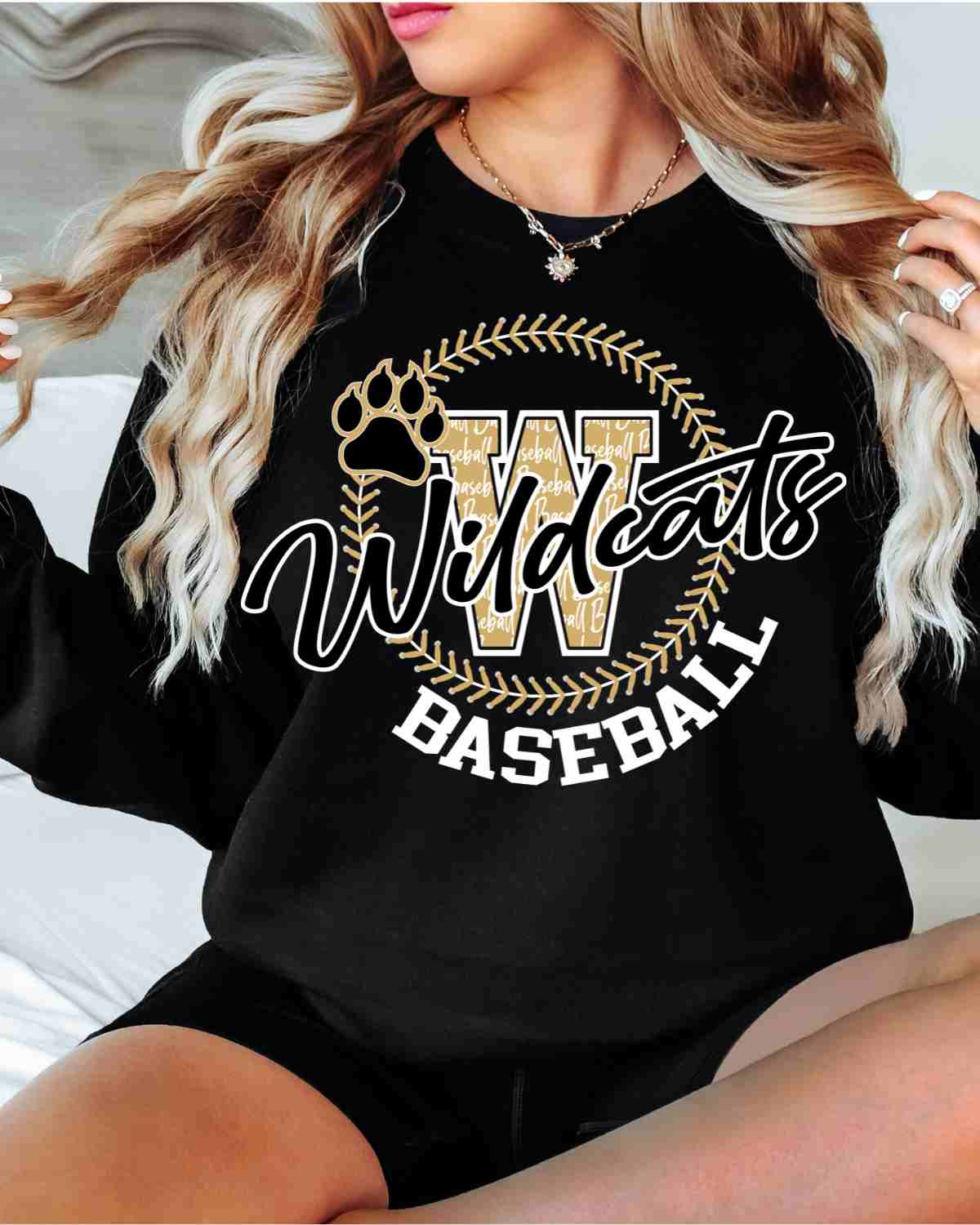 Wildcats Baseball Lace Circle DTF Transfer