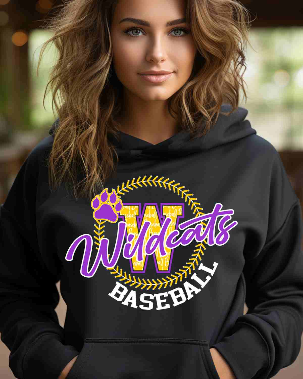 Wildcats Baseball Lace Circle DTF Transfer