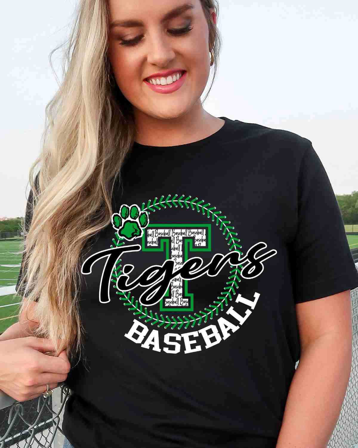 Tigers Baseball Lace Circle DTF Transfer