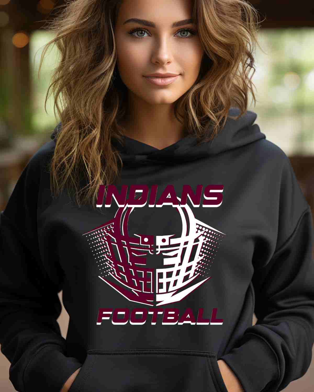 Indians Football Helmet Halftone DTF Transfer