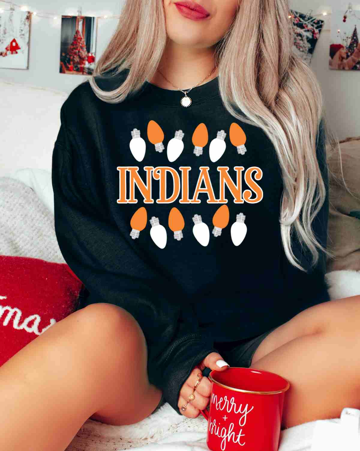 Indians Christmas Lights Transfer