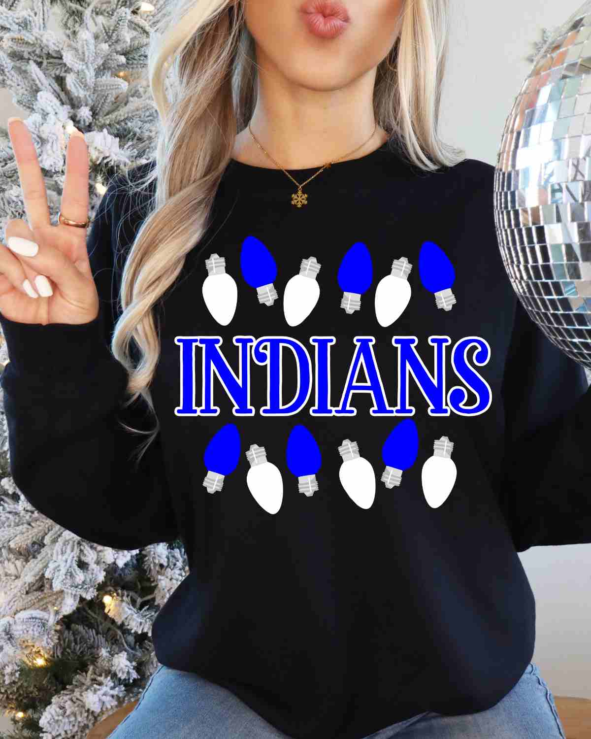 Indians Christmas Lights Transfer