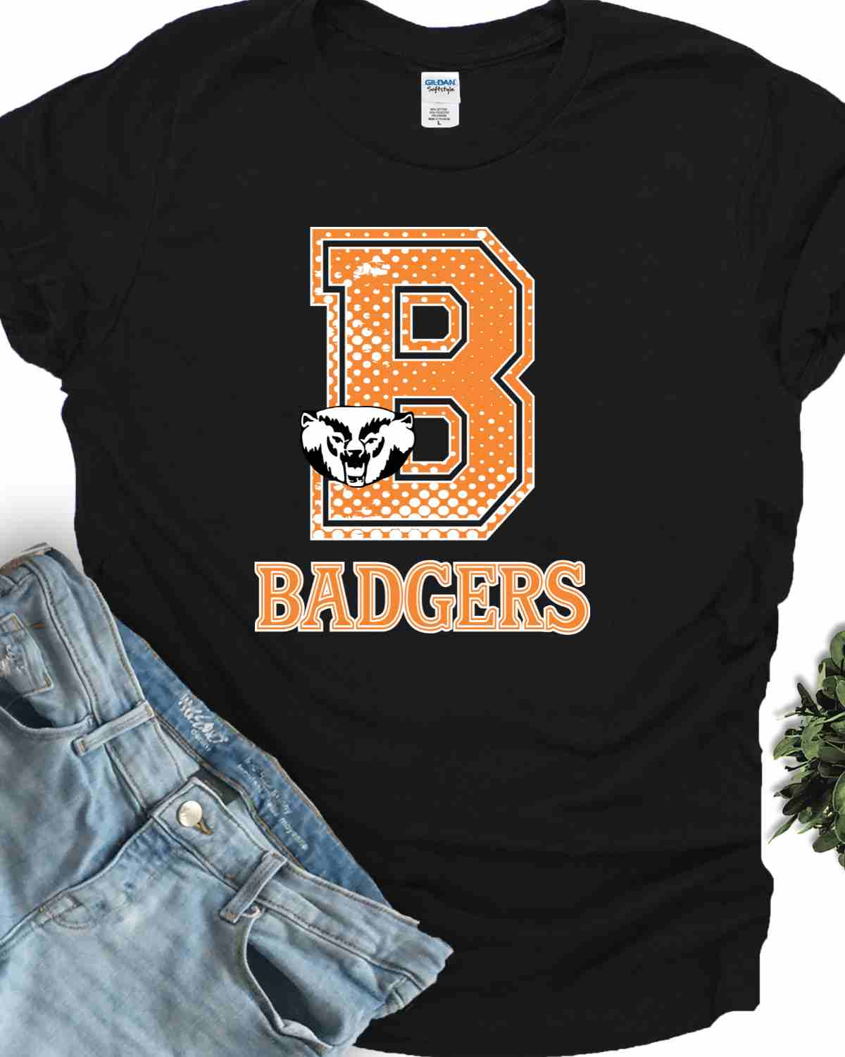 Badgers Halftone Letter DTF Transfer