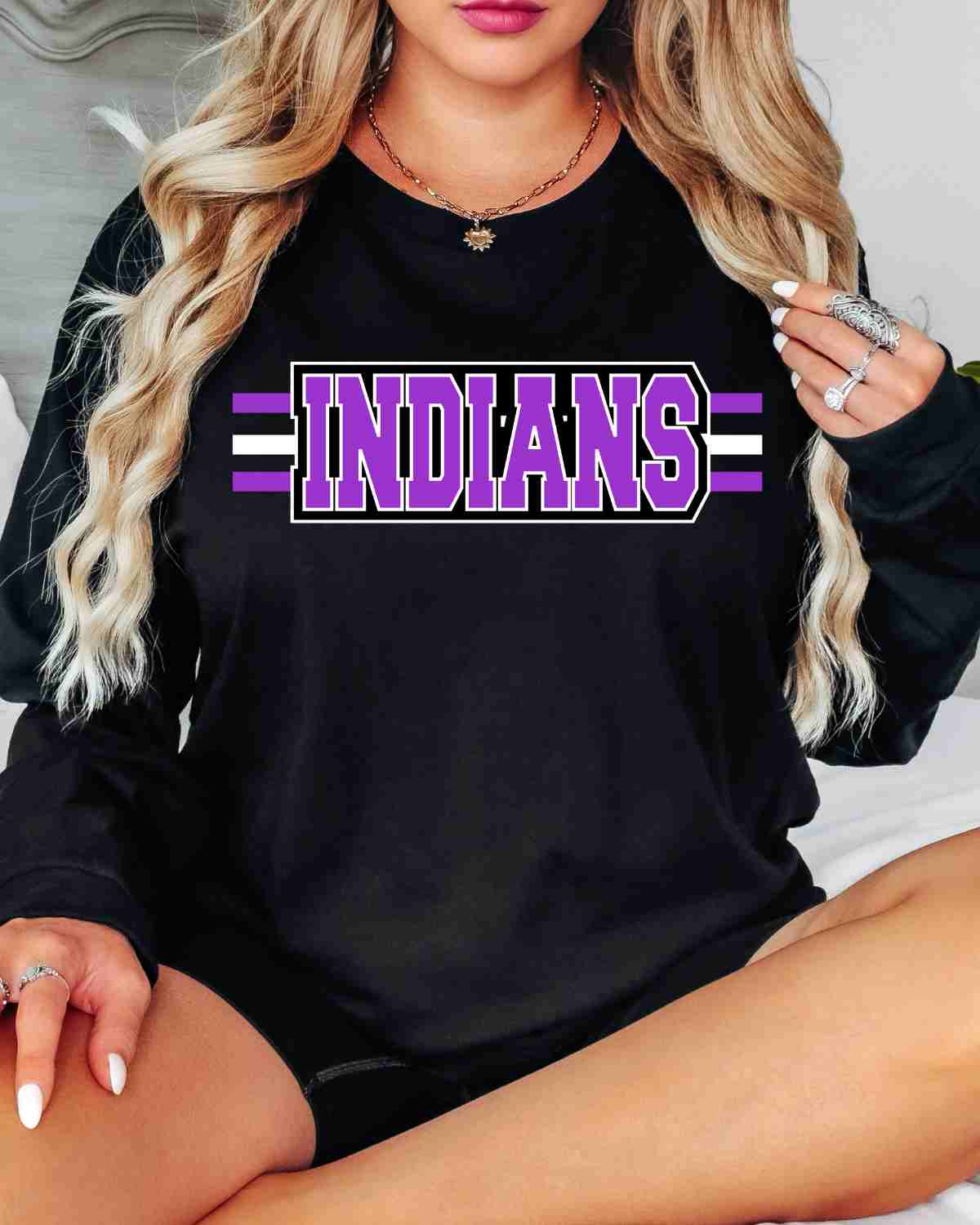 Indians Word with Stripes DTF Transfer