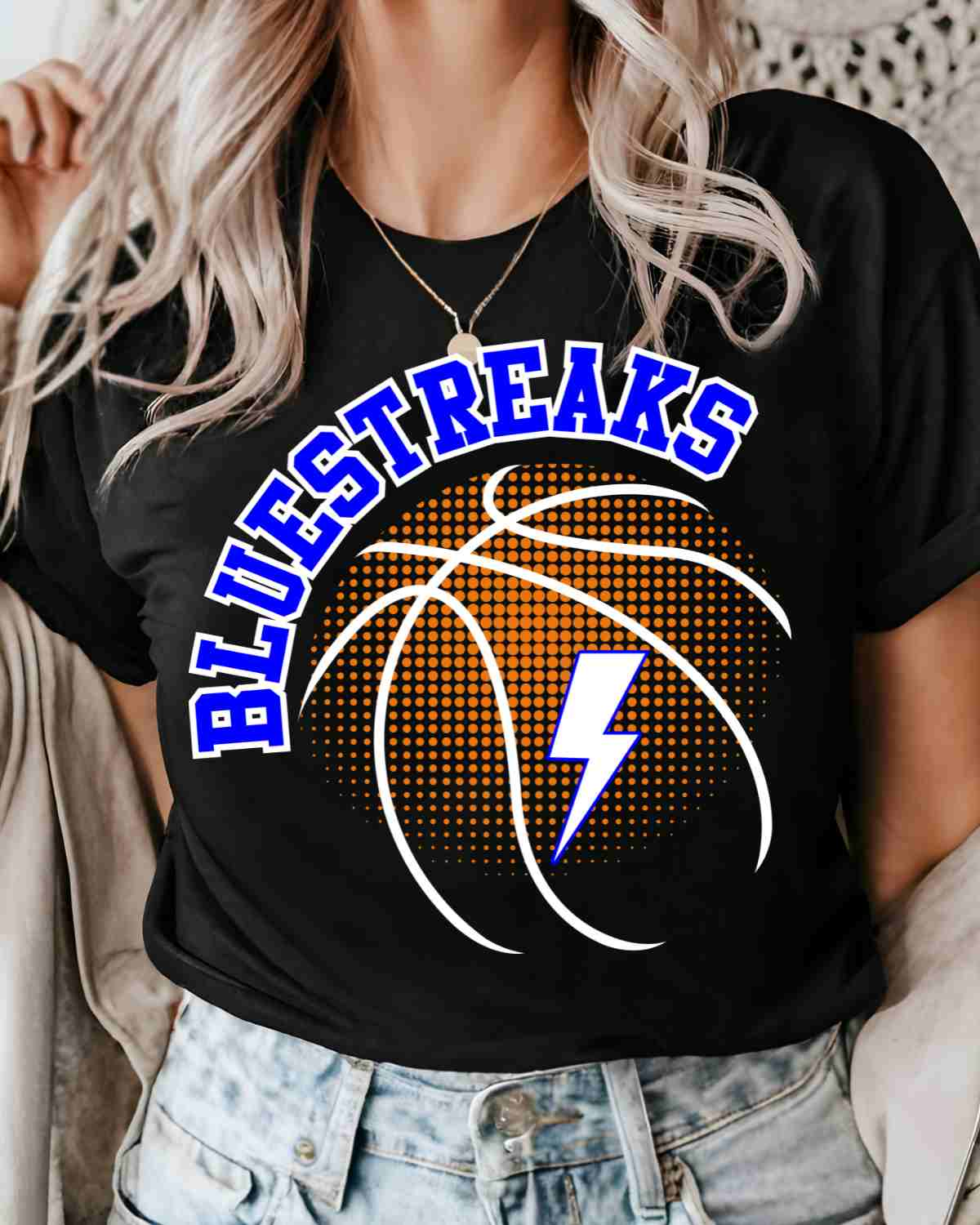 Bluestreaks Basketball Halftone DTF Transfer