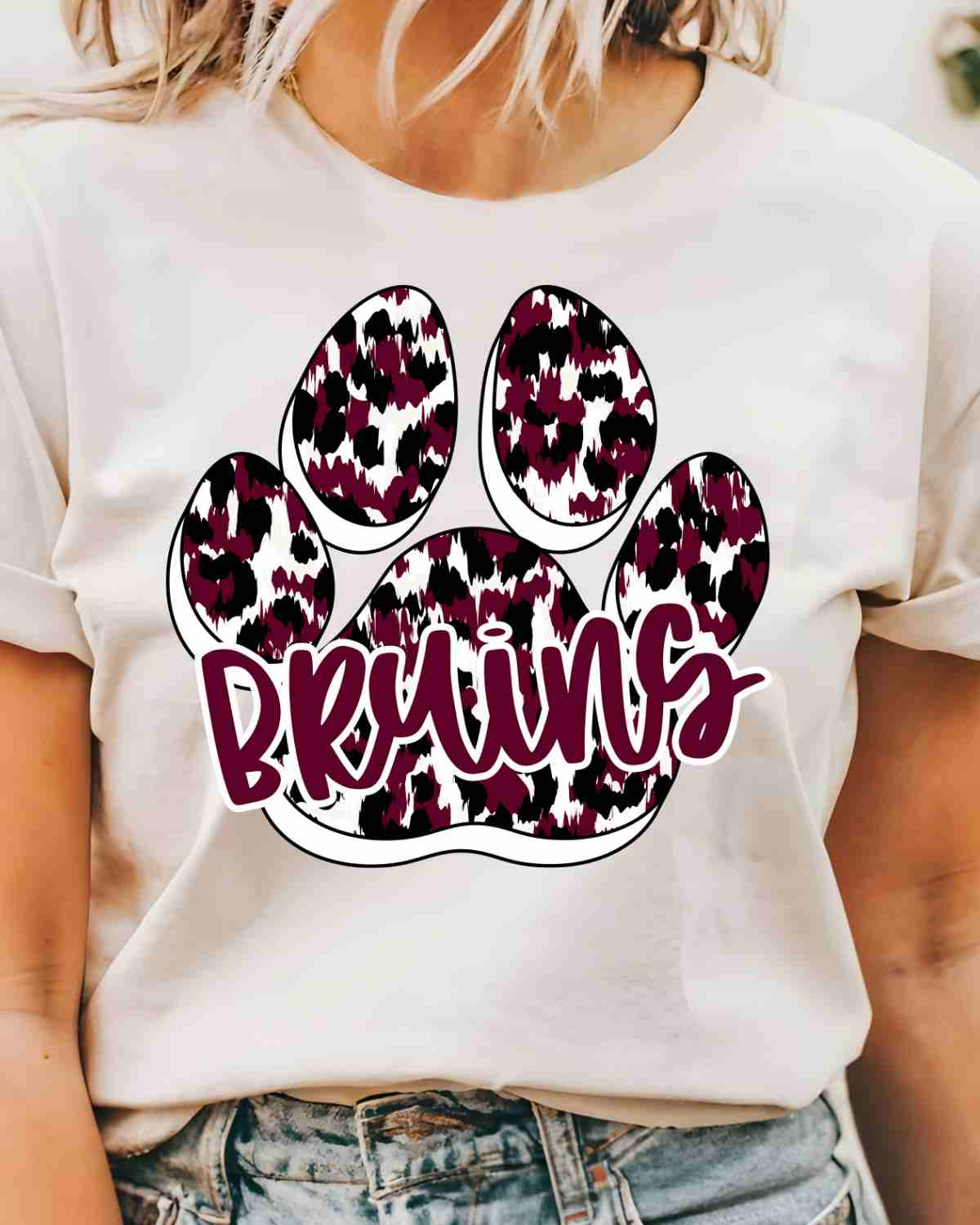 Bruins Paw Print DTF Transfer