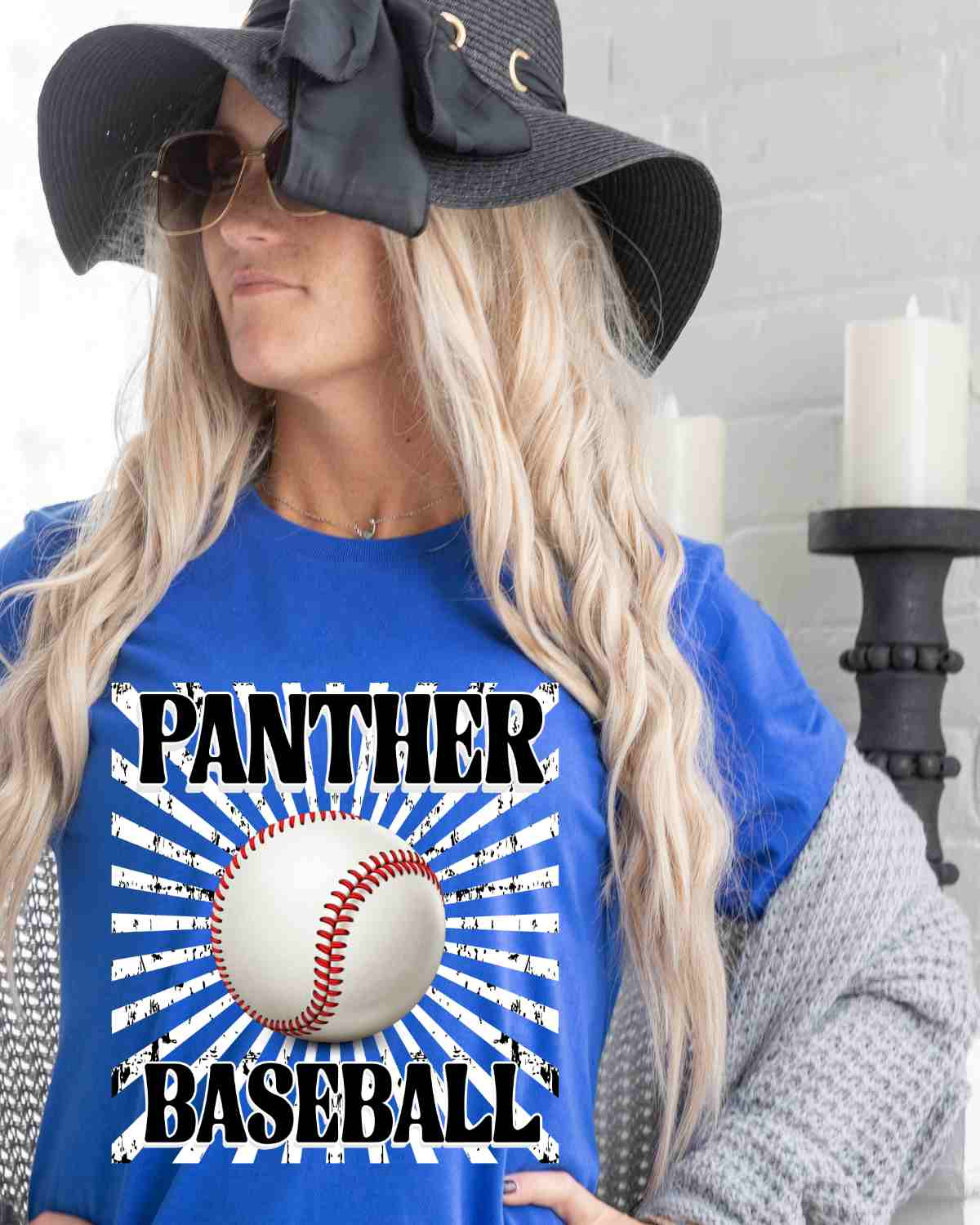 Panther Baseball Starburst Retro DTF Transfer