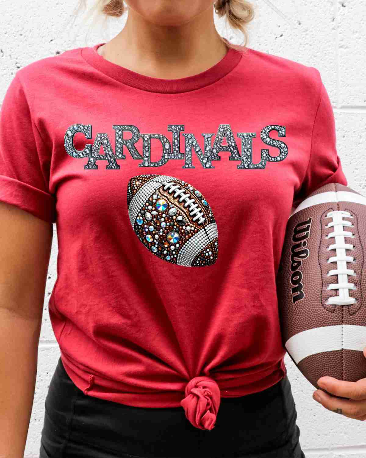 Cardinals Football Rhinestone DTF Transfer