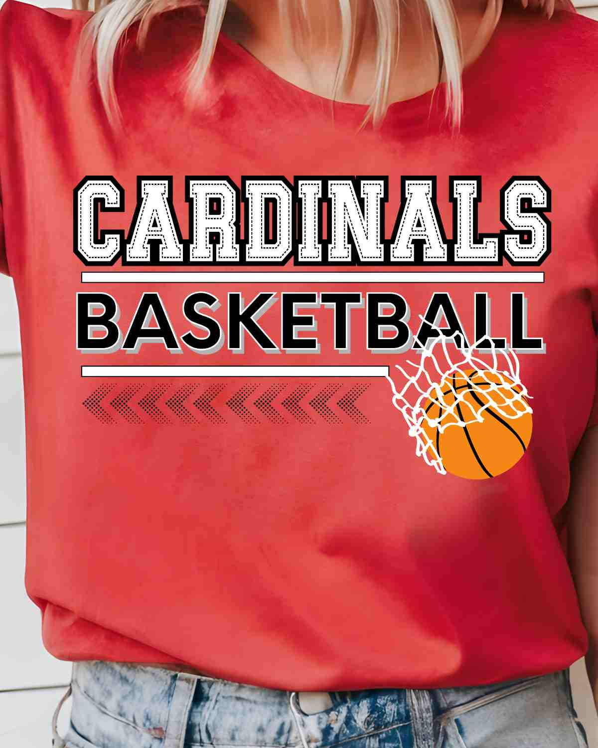 Cardinals Basketball Arrows & Hoop DTF Transfer