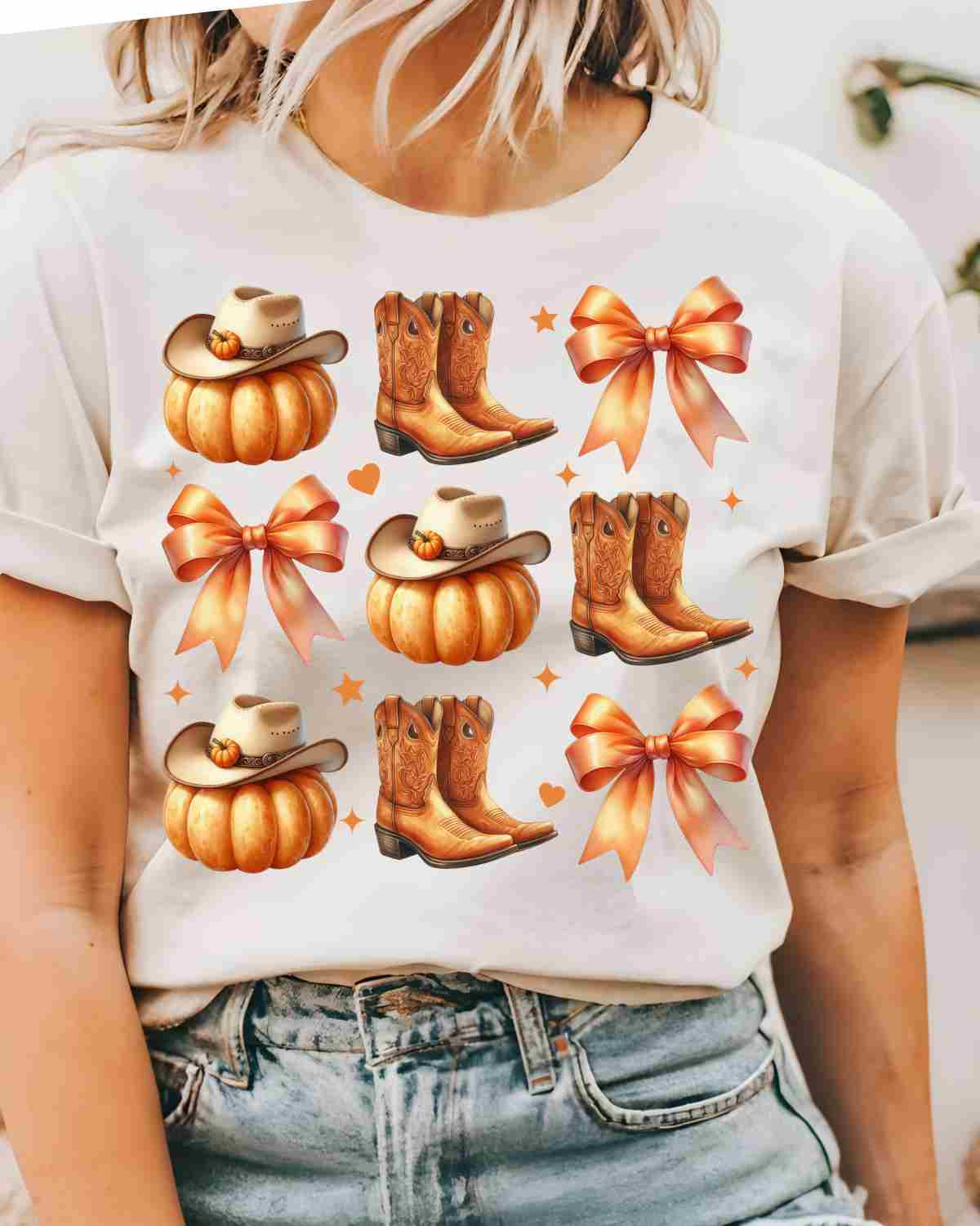 Pumpkins & Cowboy Boots DTF Transfer