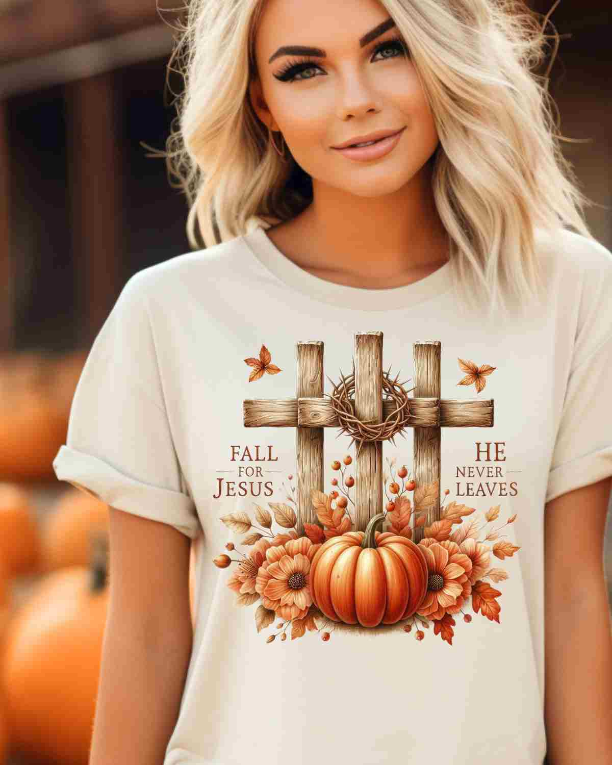 Fall for Jesus Pumpkin DTF Transfer