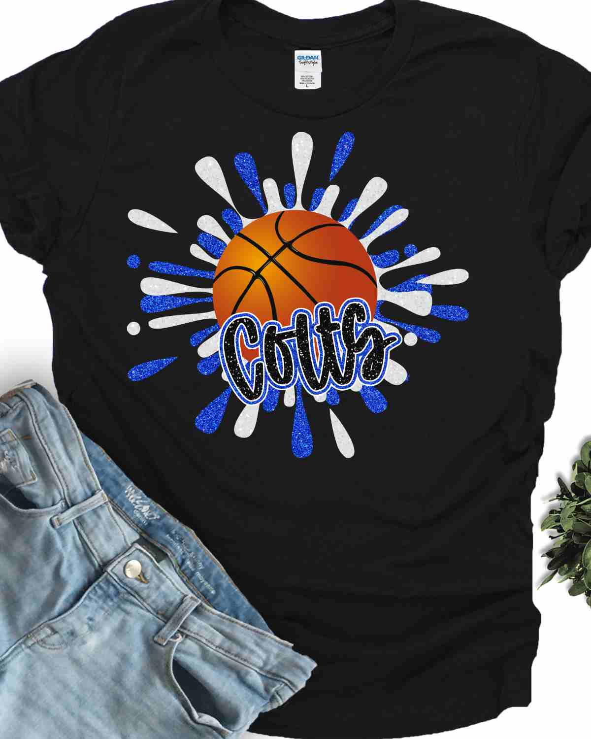 Colts Basketball Splatter DTF Transfer