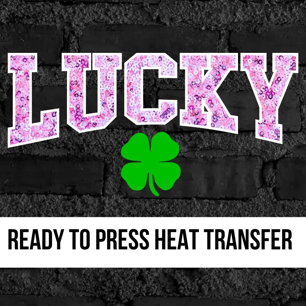 Lucky Faux Sequin Word DTF Transfer