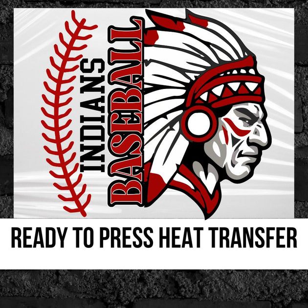 Indians Baseball Split DTF Transfer – Rustic Grace Heat Transfer Company