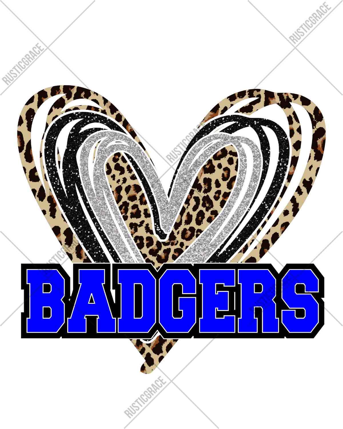 Badgers Triple Heart DTF Transfer