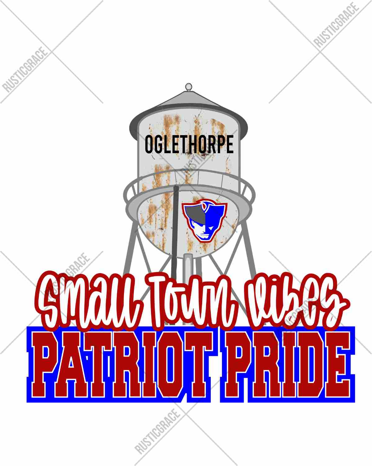 Small Town Vibes Oglethorpe Patriot Pride Water Tower DTF Transfer