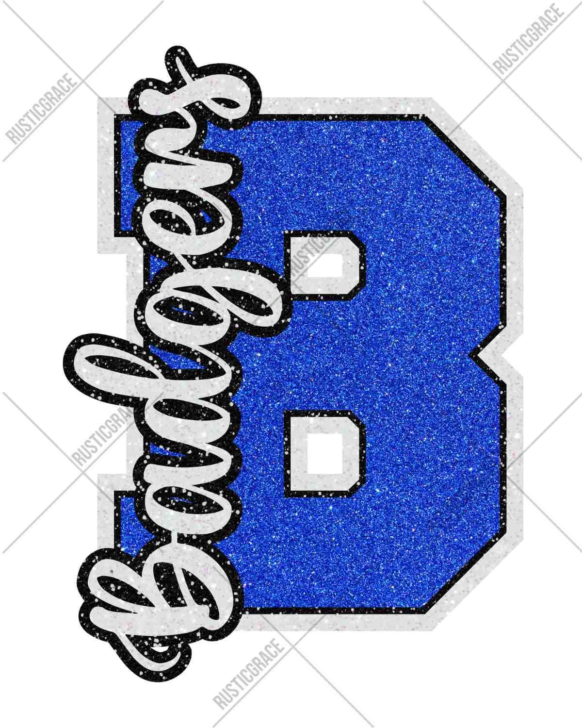 B Badgers Glitter Letter DTF Transfer