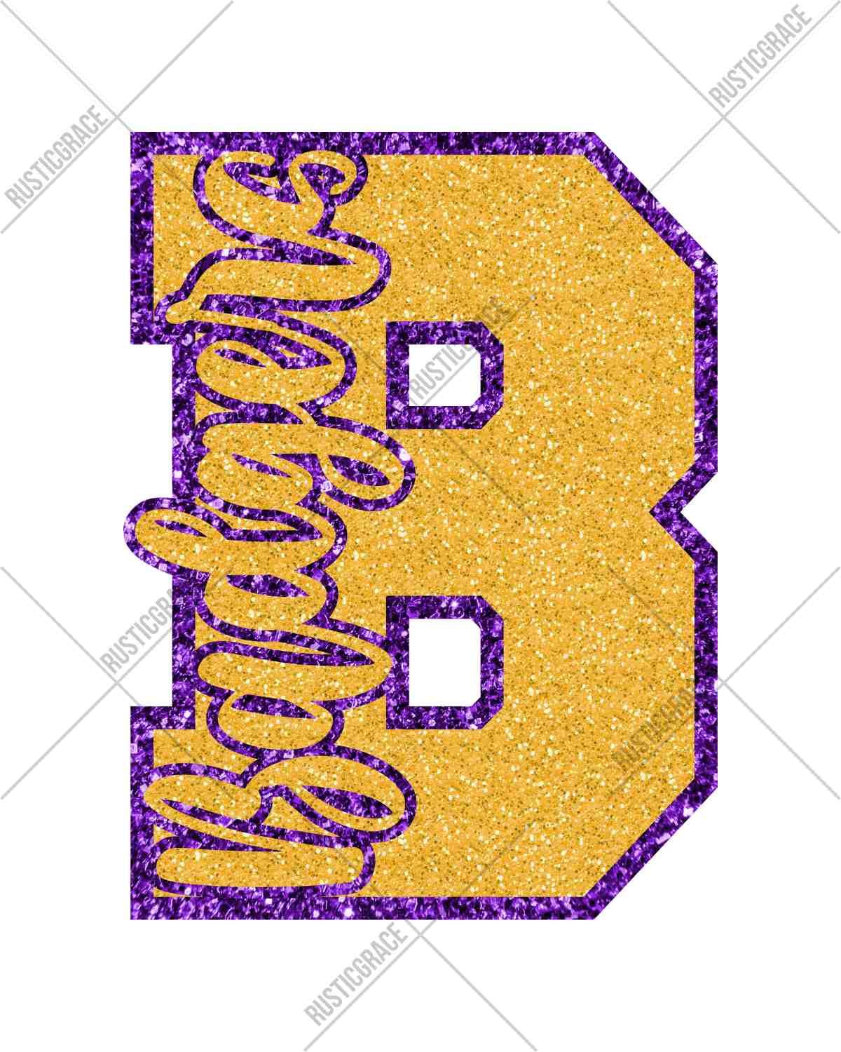 B Badgers Glitter Letter DTF Transfer