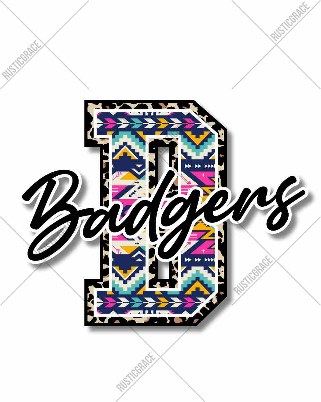 Badgers Aztec Letter DTF Transfer