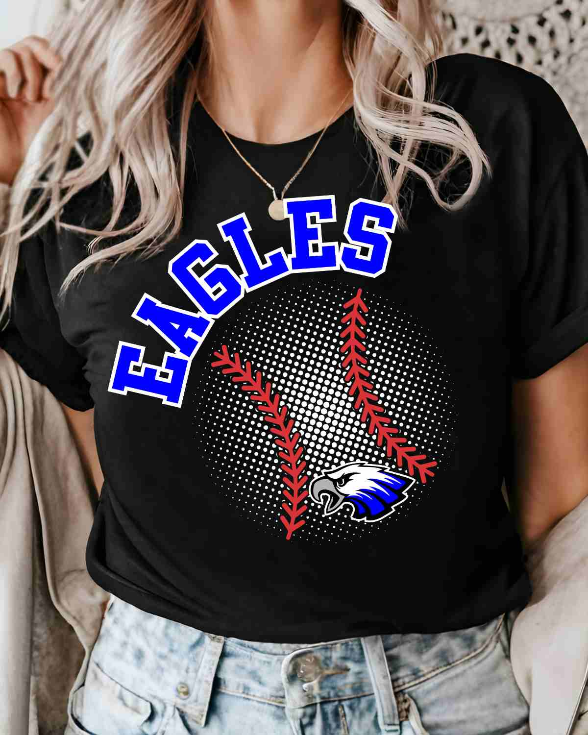 Eagles Baseball Halftone DTF Transfer