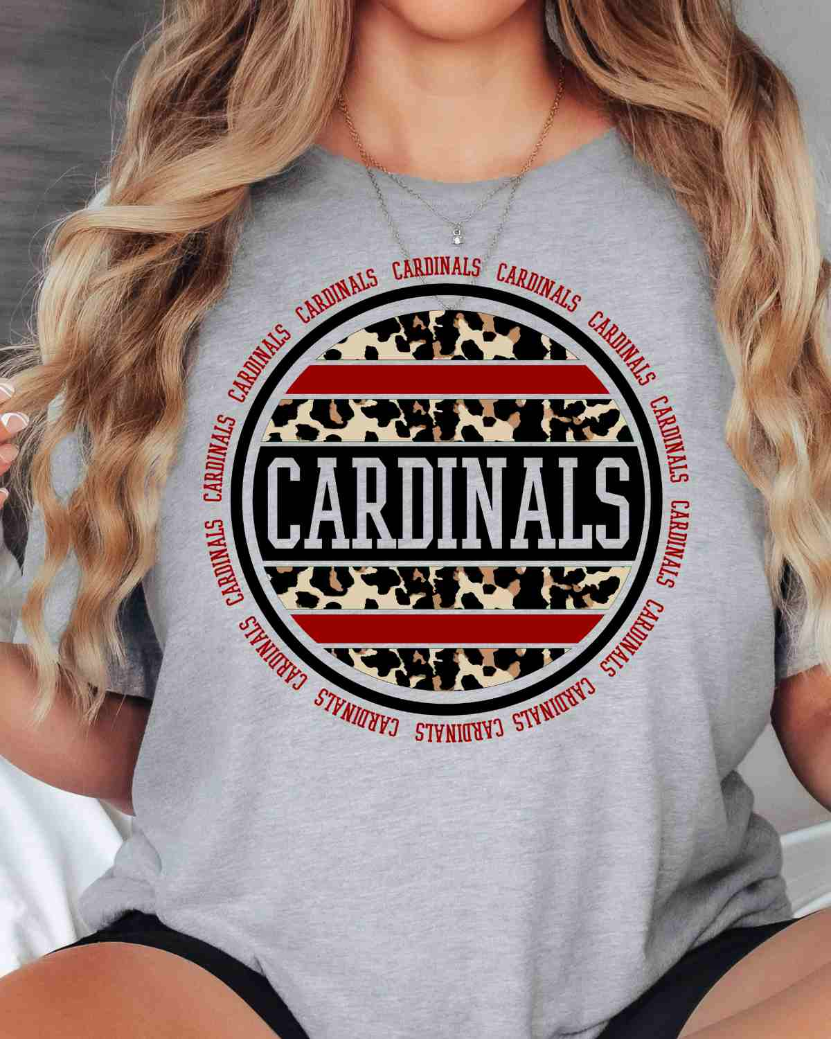 Cardinals Leopard Circle DTF Transfer