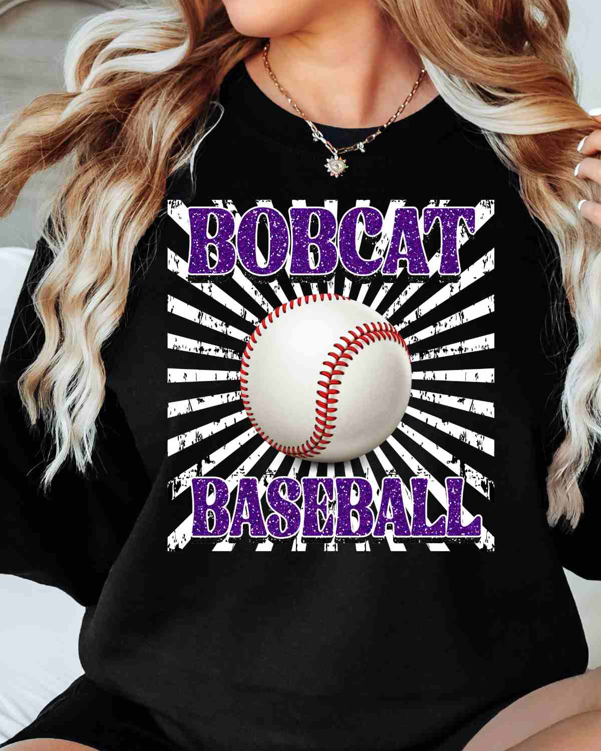 Bobcats Baseball Starburst Retro DTF Transfer