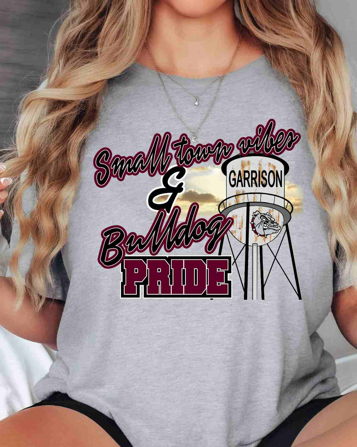 Small Town Vibes & Garrison Bulldog Pride DTF Transfer