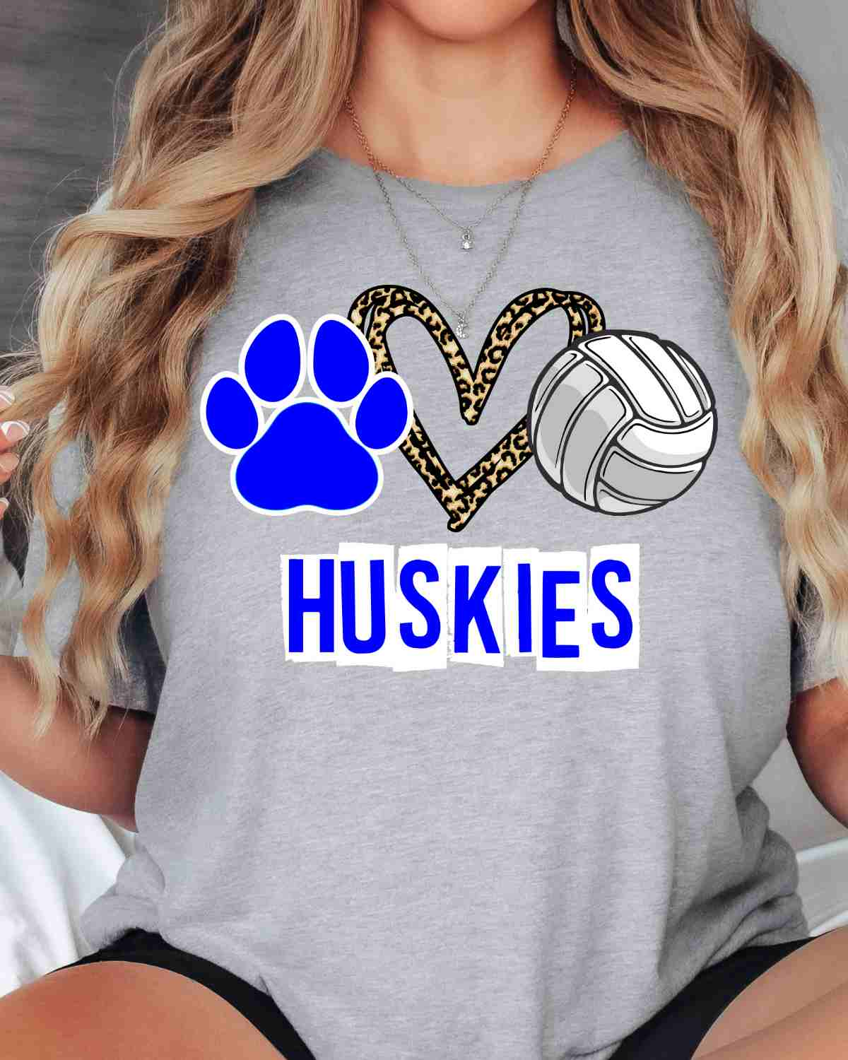 Huskies Heart Volleyball DTF Transfer