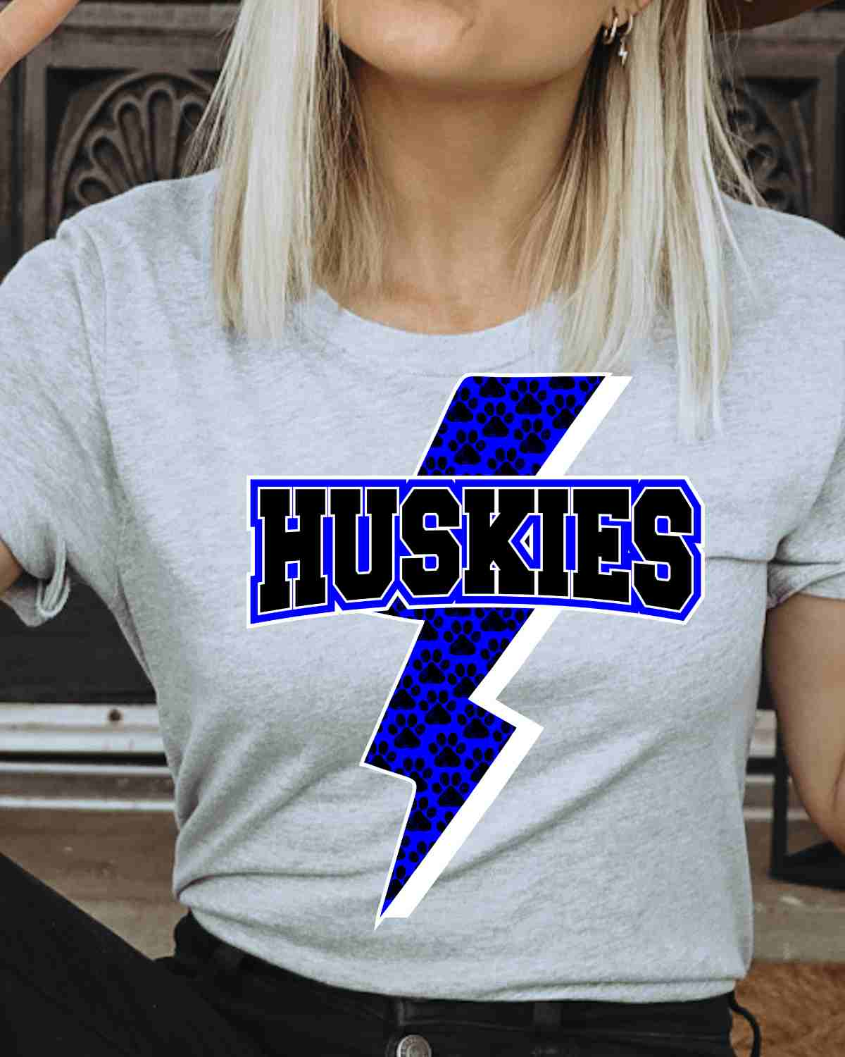 Huskies Lightning Bolt Paws DTF Transfer