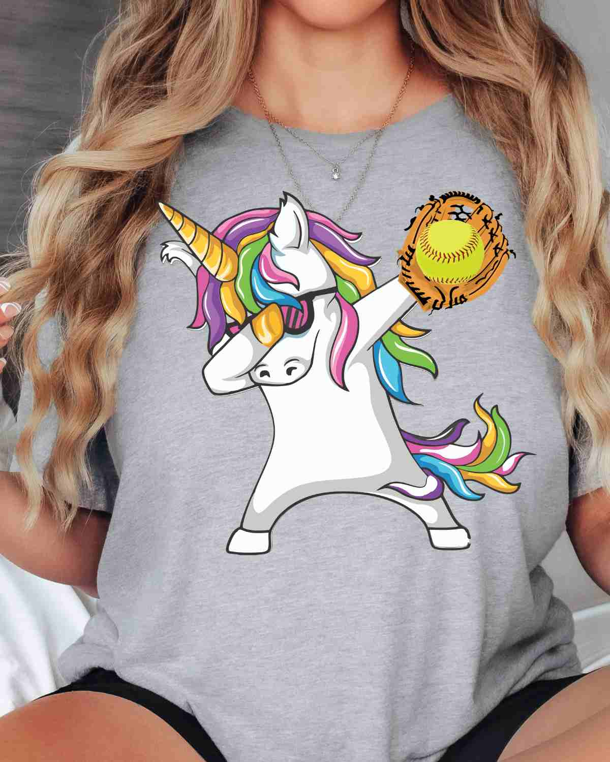 Dabbing Softball Unicorn DTF Transfer