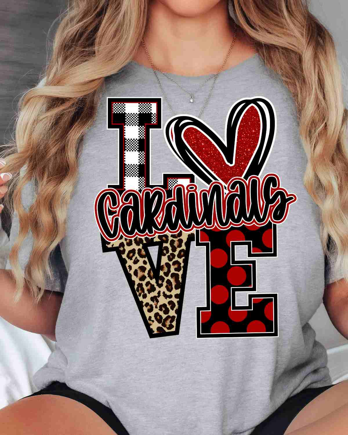 Love Cardinals Leopard V DTF Transfer