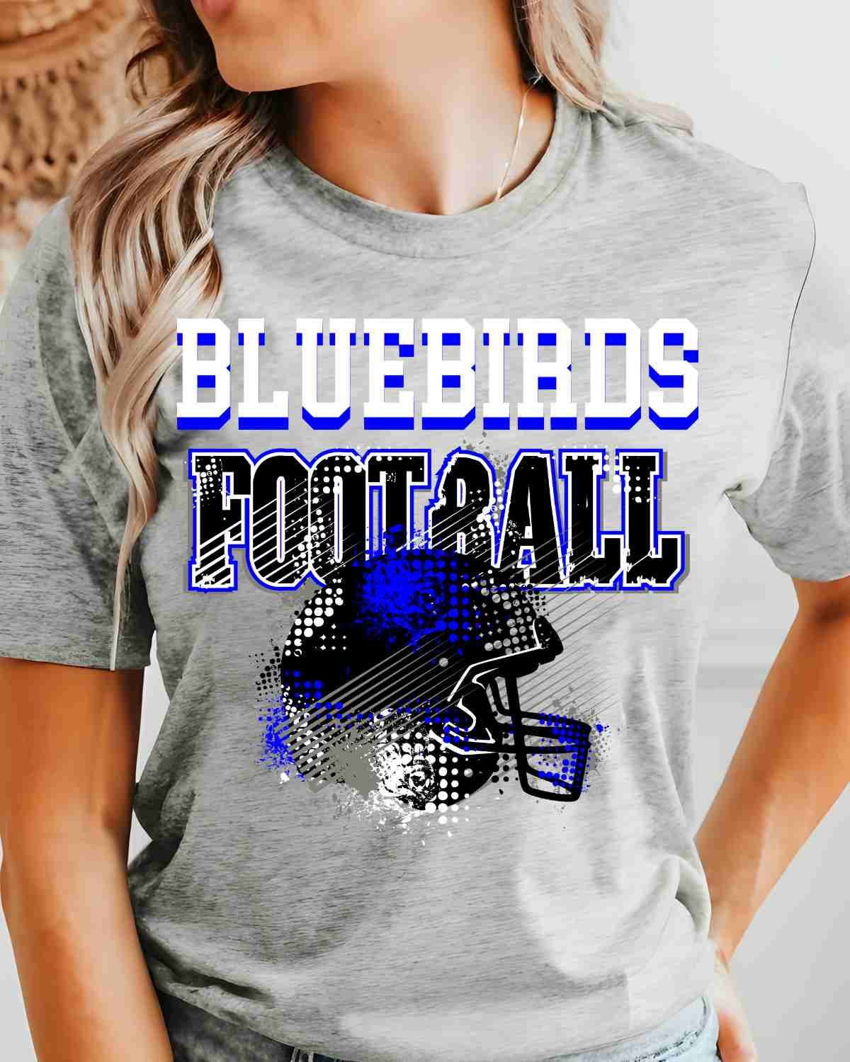 Bluebirds Football Grunge Helmet DTF Transfer